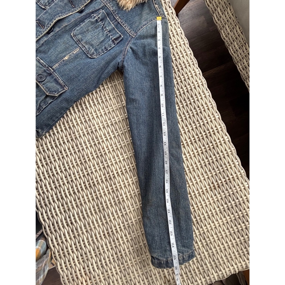 Abercrombie Denim Shearling‎ Collar Quilted Lining Jacket Large Y2K vintage jean - Picture 11 of 11
